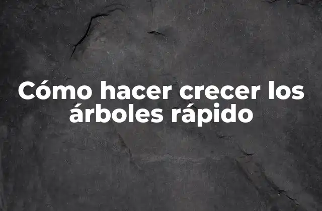 Cómo Hacer Crecer los Árboles Rápido