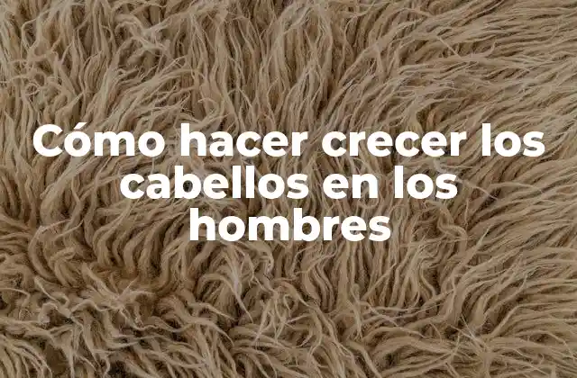 Cómo Hacer Crecer los Cabellos en los Hombres