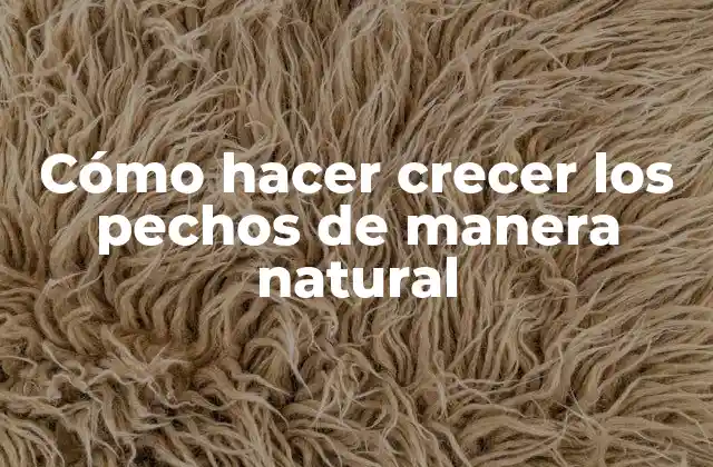 Cómo Hacer Crecer los Pechos de Manera Natural