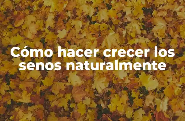 Cómo Hacer Crecer los Senos Naturalmente