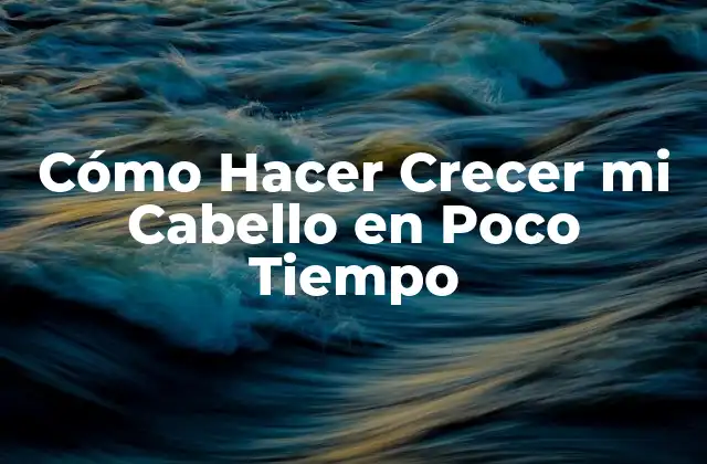 Cómo Hacer Crecer Mi Cabello en Poco Tiempo