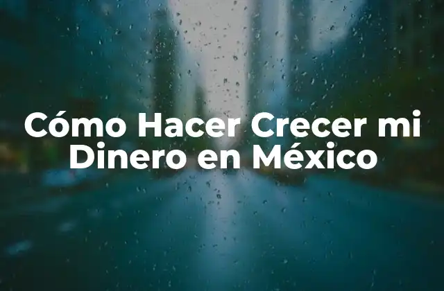 Cómo Hacer Crecer Mi Dinero en México