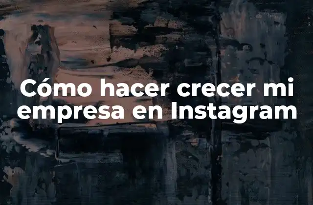 Cómo Hacer Crecer Mi Empresa en Instagram