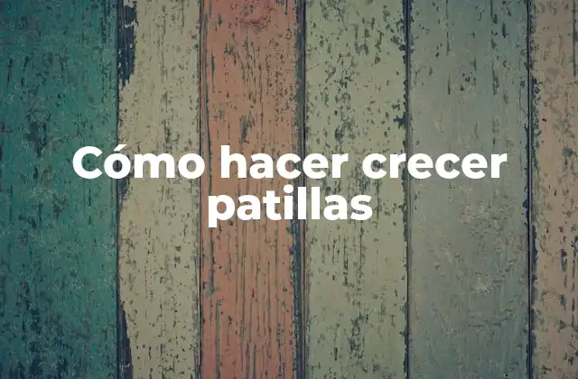 Cómo Hacer Crecer Patillas
