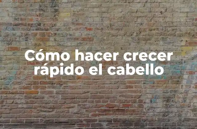 Cómo Hacer Crecer Rápido el Cabello