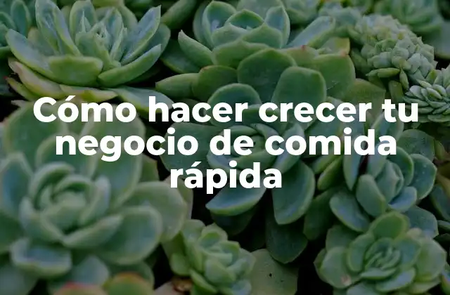 Cómo Hacer Crecer Tu Negocio de Comida Rápida