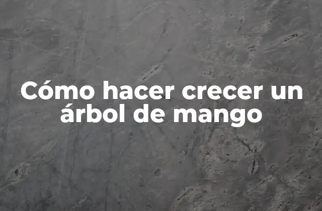Cómo Hacer Crecer un Árbol de Mango