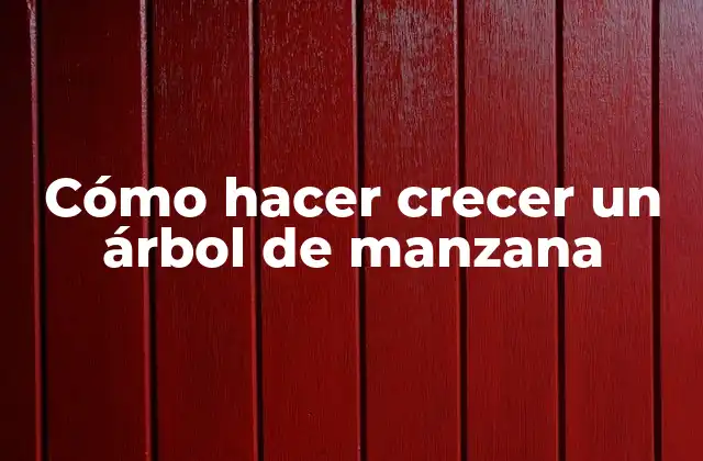Cómo Hacer Crecer un Árbol de Manzana