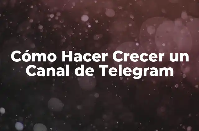 Cómo Hacer Crecer un Canal de Telegram