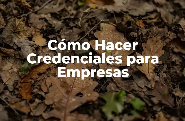 Cómo Hacer Credenciales para Empresas