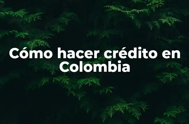 Cómo Hacer Crédito en Colombia