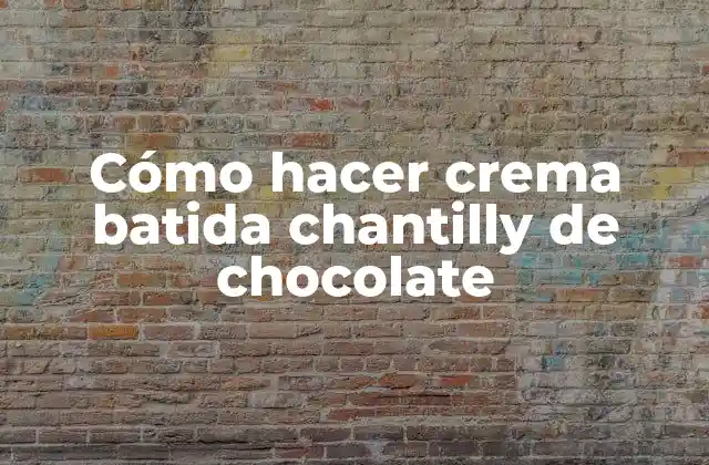 Cómo Hacer Crema Batida Chantilly de Chocolate