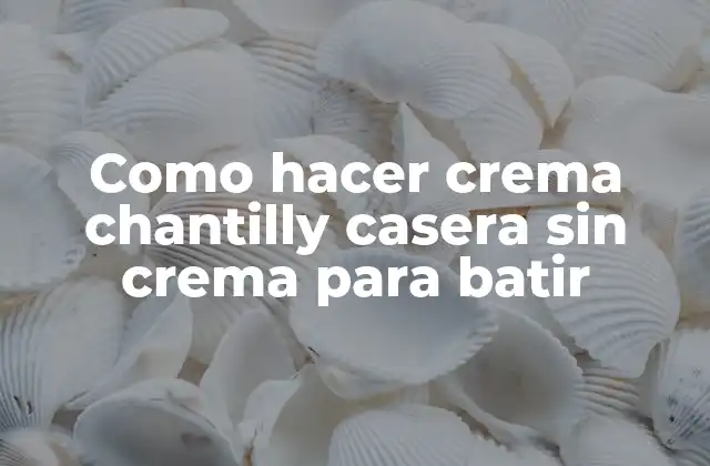 Como Hacer Crema Chantilly Casera sin Crema para Batir