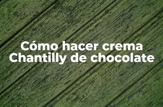 Cómo Hacer Crema Chantilly de Chocolate