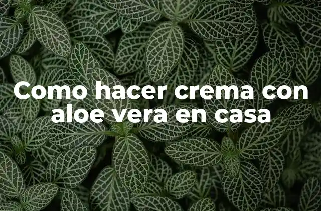 Como Hacer Crema con Aloe Vera en Casa