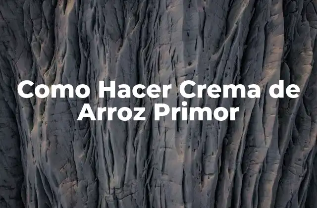 ¿Qué es la Crema de Arroz Primor y Para Qué Sirve?