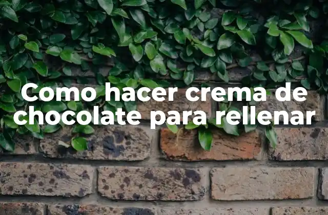 Como Hacer Crema de Chocolate para Rellenar