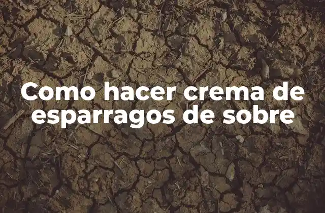 Como Hacer Crema de Esparragos de sobre