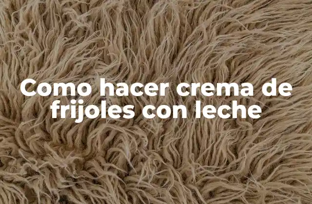 Como Hacer Crema de Frijoles con Leche