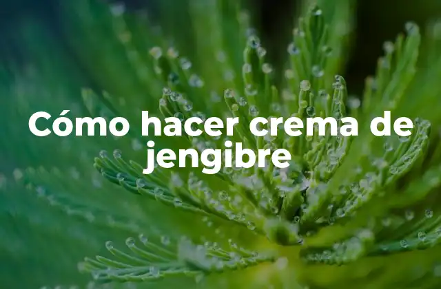 Cómo Hacer Crema de Jengibre