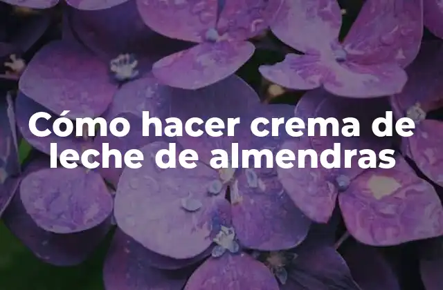 Cómo Hacer Crema de Leche de Almendras
