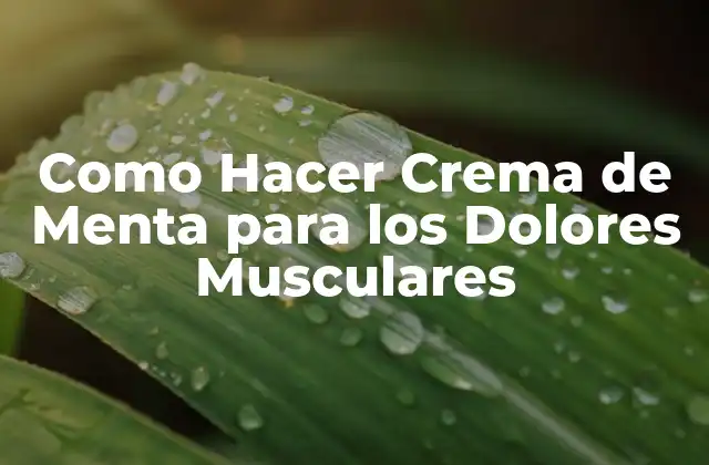 Como Hacer Crema de Menta para los Dolores Musculares