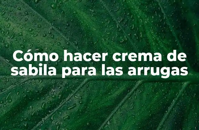 Cómo Hacer Crema de Sabila para las Arrugas