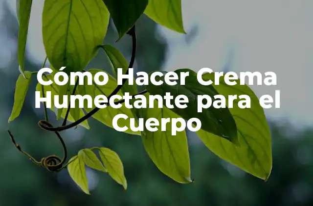 Cómo Hacer Crema Humectante para el Cuerpo