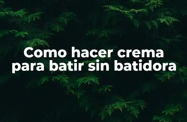 Como Hacer Crema para Batir sin Batidora