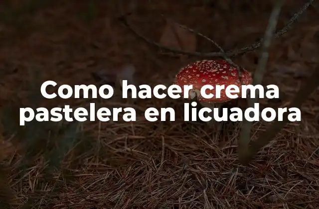 Como Hacer Crema Pastelera en Licuadora
