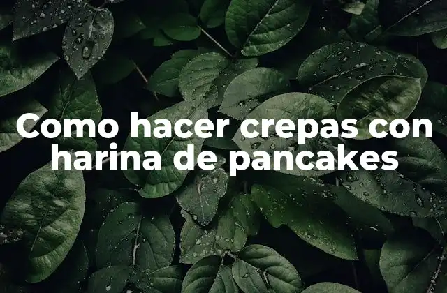 Como Hacer Crepas con Harina de Pancakes