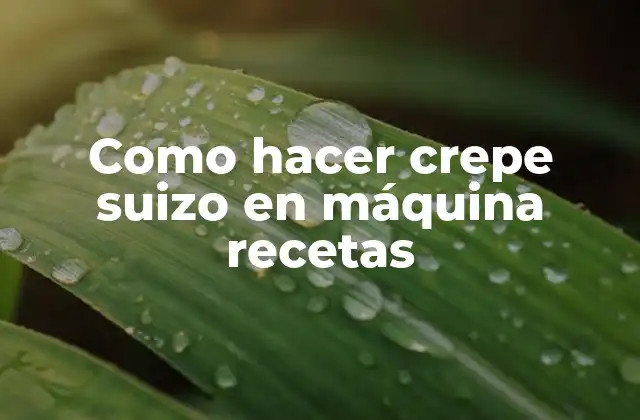 Como Hacer Crepe Suizo en Máquina Recetas