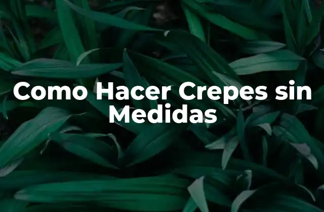 Como Hacer Crepes sin Medidas 2 Como Hacer Crepes sin Medidas: Definición y Propósito