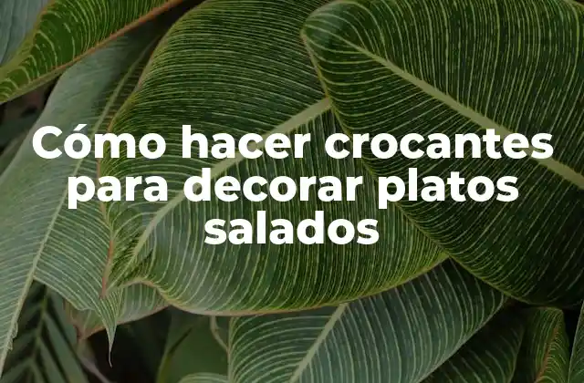 Cómo Hacer Crocantes para Decorar Platos Salados
