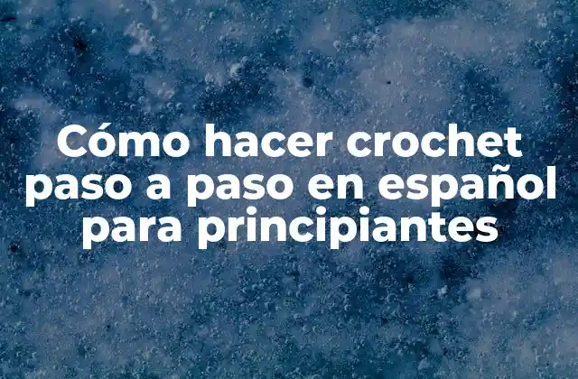 Cómo Hacer Crochet Paso a Paso en Español para Principiantes