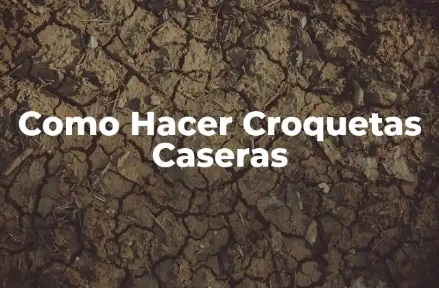 Como Hacer Croquetas Caseras