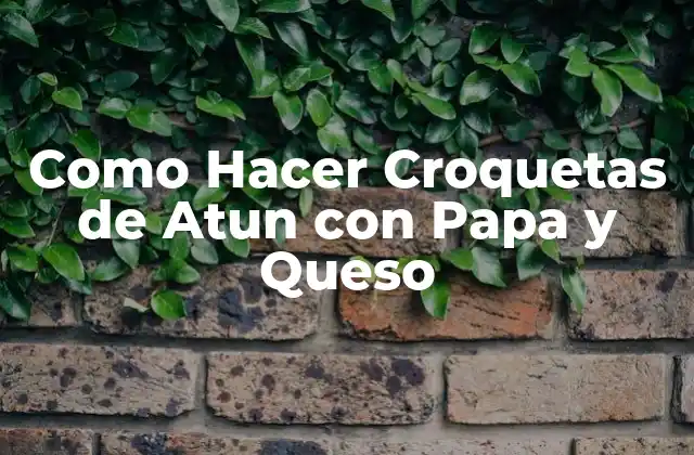 Como Hacer Croquetas de Atun con Papa y Queso