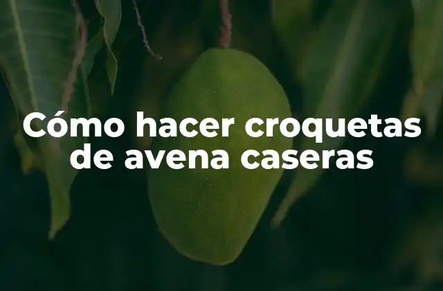 Cómo Hacer Croquetas de Avena Caseras