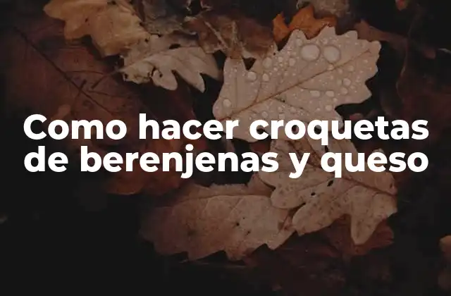 Como Hacer Croquetas de Berenjenas y Queso