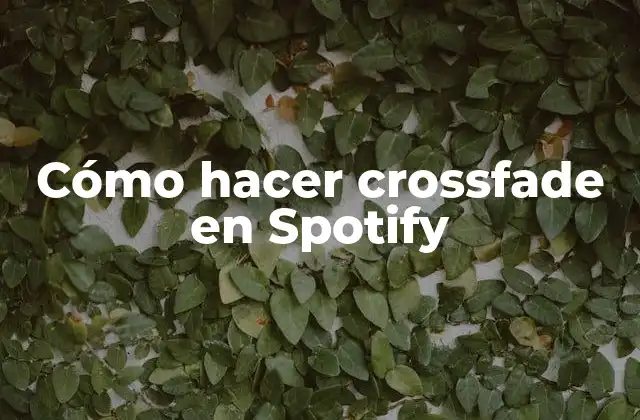 Cómo Hacer Crossfade en Spotify