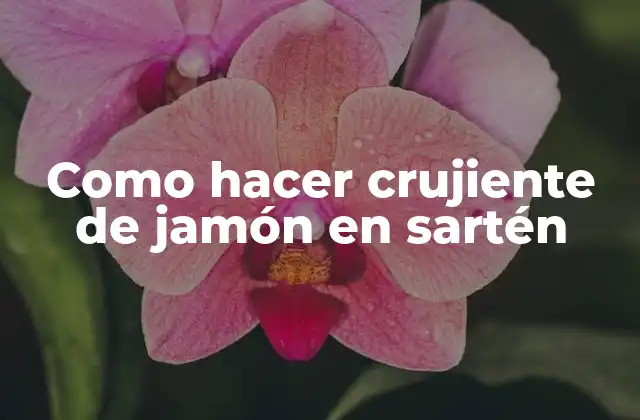 Como Hacer Crujiente de Jamón en Sartén