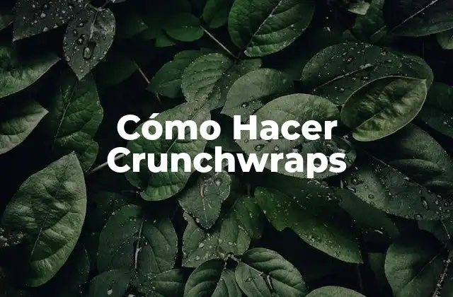 Cómo Hacer Crunchwraps