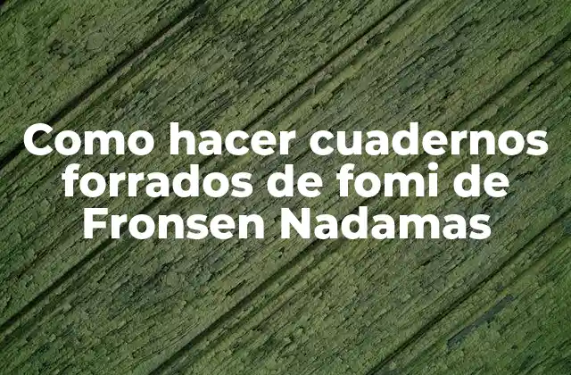 Como Hacer Cuadernos Forrados de Fomi de Fronsen Nadamas