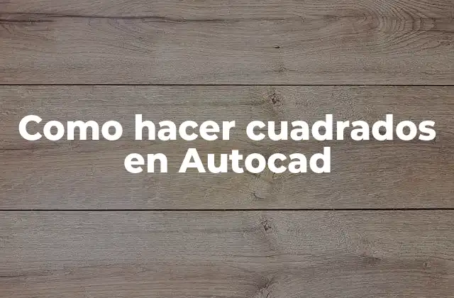 Como Hacer Cuadrados en Autocad