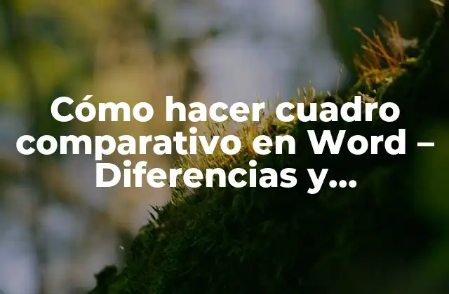 Cómo Hacer Cuadro Comparativo en Word – Diferencias y Semejanzas
