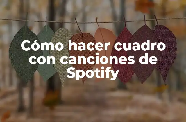 Cómo Hacer Cuadro con Canciones de Spotify