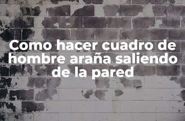 Como Hacer Cuadro de Hombre Araña Saliendo de la Pared