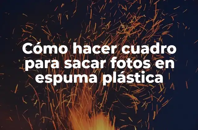Cómo Hacer Cuadro para Sacar Fotos en Espuma Plástica