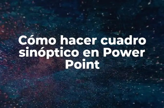 Cómo Hacer Cuadro Sinóptico en Power Point 2 ¿Qué es un cuadro sinóptico en Power Point?