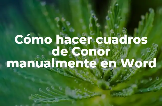 Cómo Hacer Cuadros de Conor Manualmente en Word